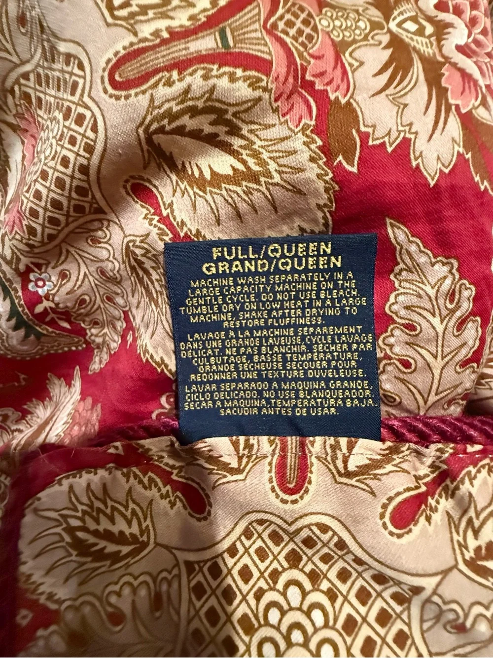 Rare Ralph Lauren Home,Jardiniere Made in Italy Sateen Ornate Paisley Comforter
